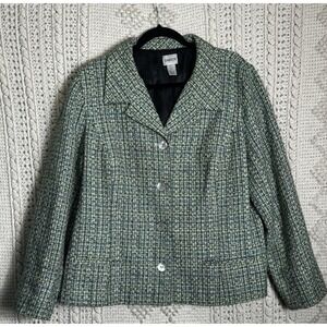 Chicos‎ Women's Multicolored Blazer Tweed Jacket Ladies Size 3 Equivalent To XL